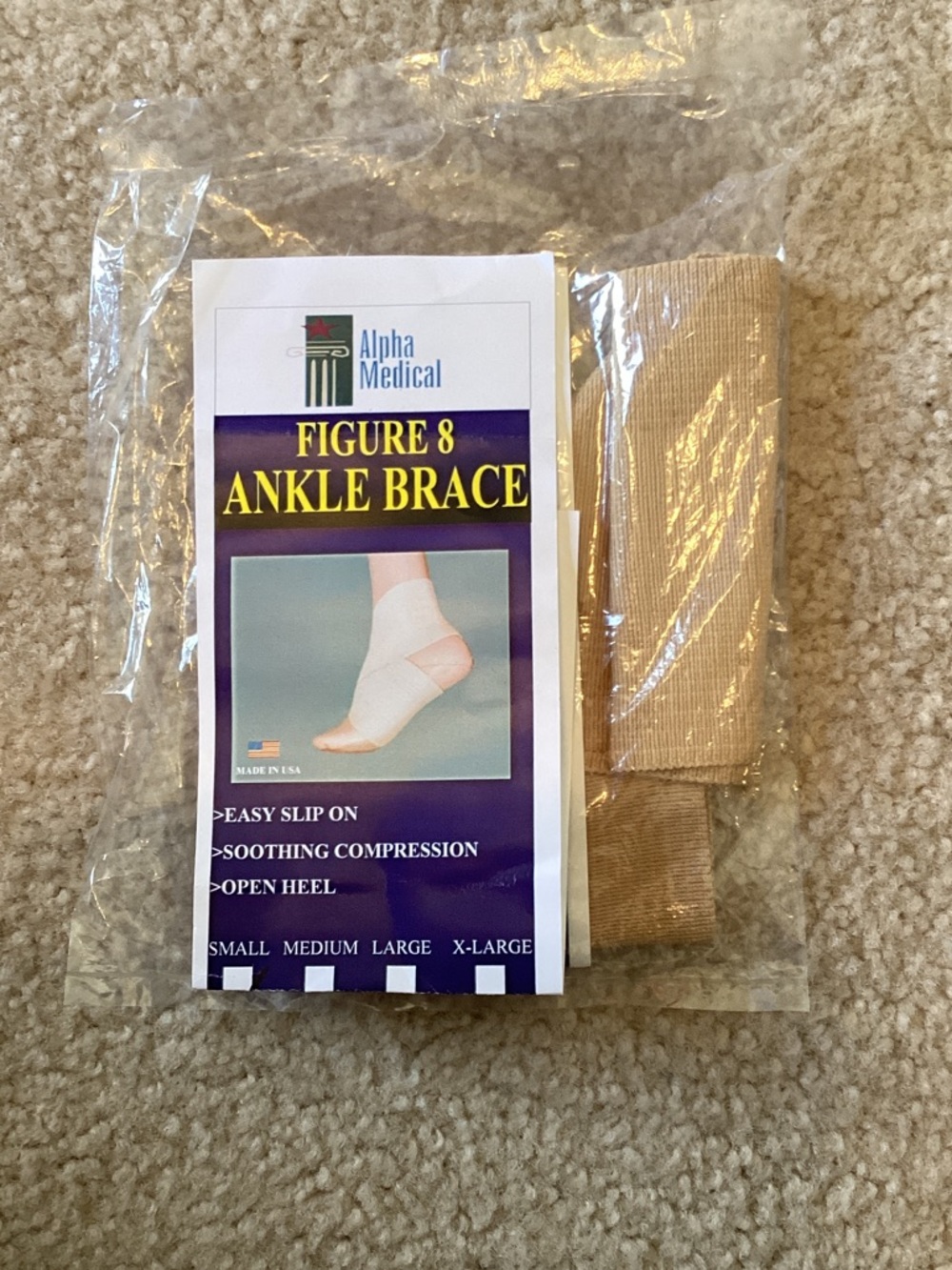 Alpha Medical Figure-8 Ankle Brace - Beige